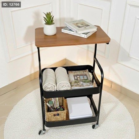 ستاند عربية شبك اسود 2 سلة + رف